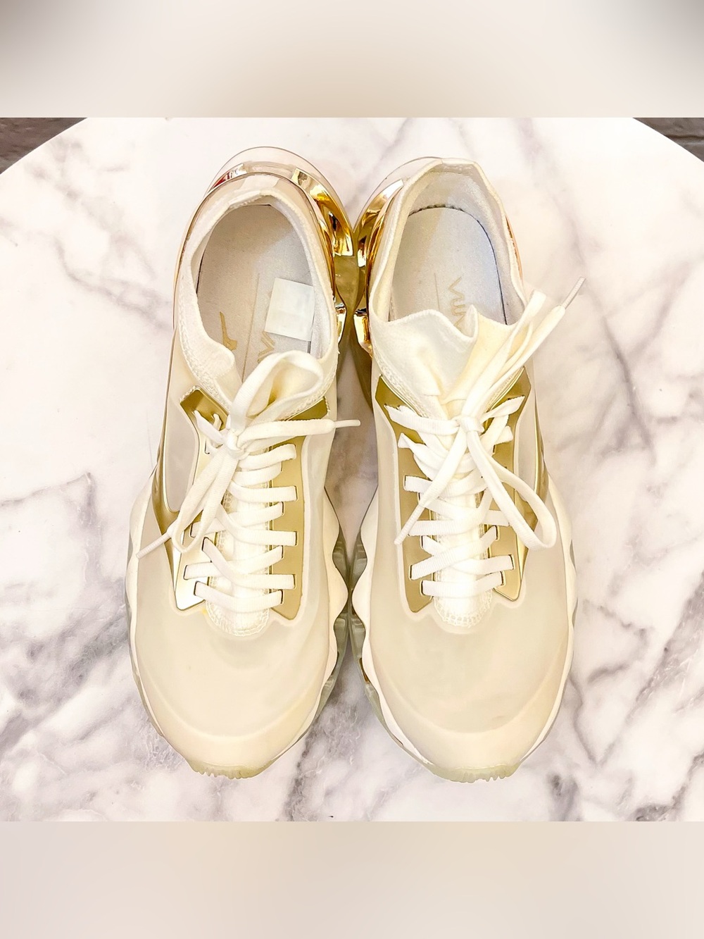 Mizuno x Sorayama Wave Prophecy White Gold Sneakers Men’s US 8 Good - Picture 5 of 11